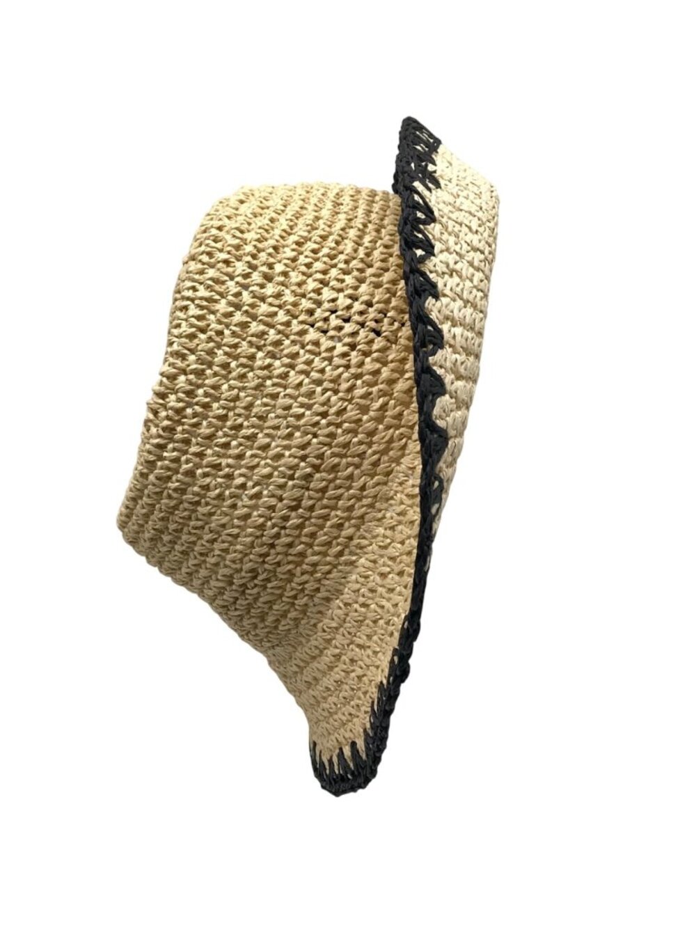I.N.C. International Concepts Medium Beige & Black Crochet Bucket Hat